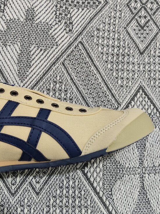 Onitsuka Tiger Mexico 66 Series Off-White and Navy Blue Canvas Slip-On Casual Sh main image 8